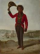 Augustus Earle Portrait of Bungaree, a native of New South Wales, with Fort Macquarie, Sydney Harbour, Spain oil painting artist